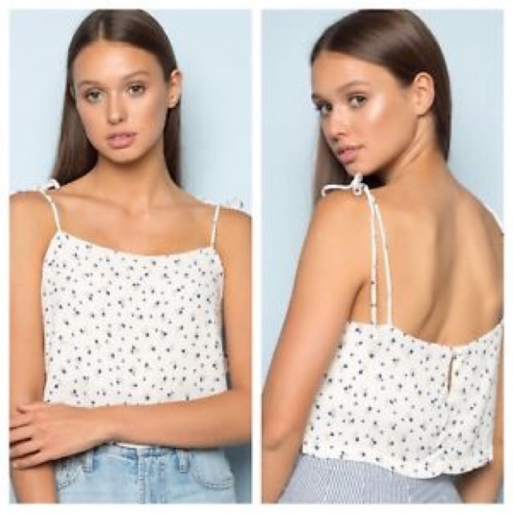Brandy Melville flora shoulder tie crop top